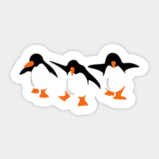 Three dancing penguins Sticker